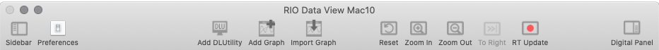 RIO Data View Mac, Tool bar